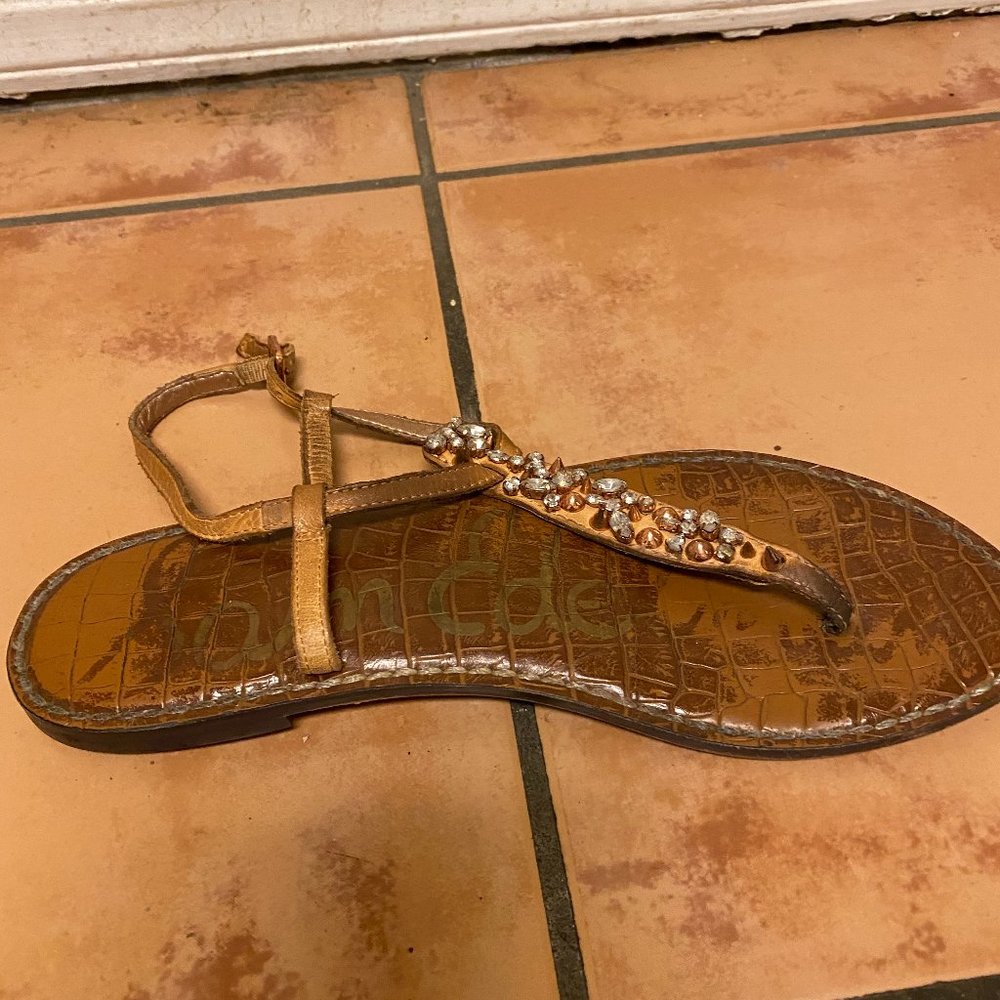 Sam Edelman Leather Lacey Sandal with Diamonds